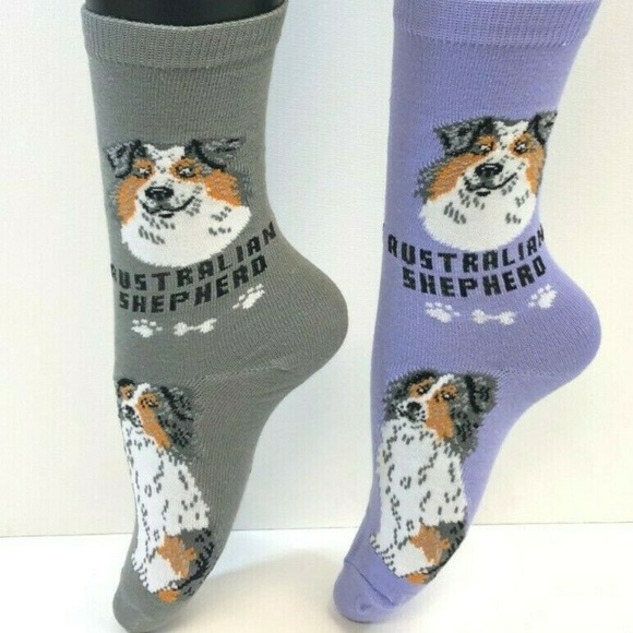 Foozys Accessories - 2 PAIRS Foozys Women's Socks AUSTRALIAN SHEPHERD